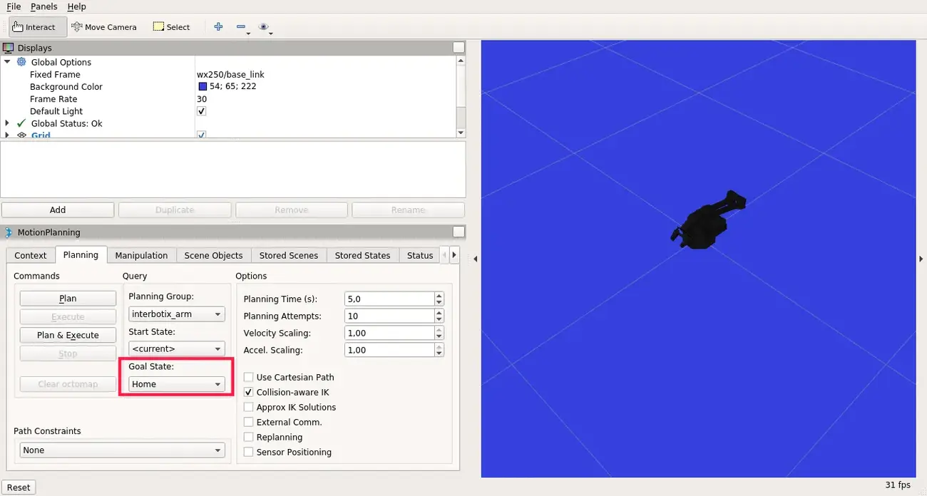 Setting Goal States in MoveIt