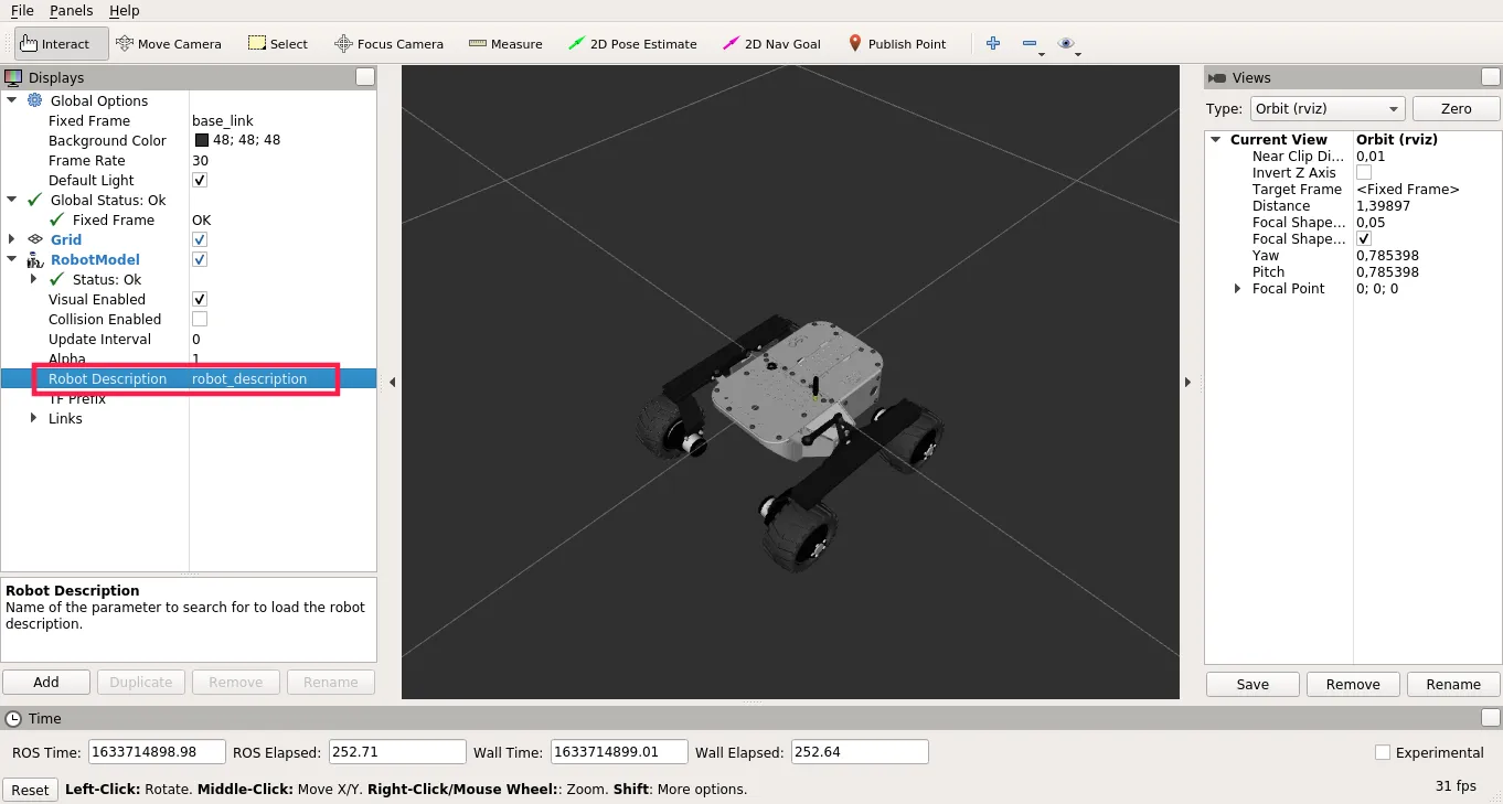 Changing robot description in Rviz